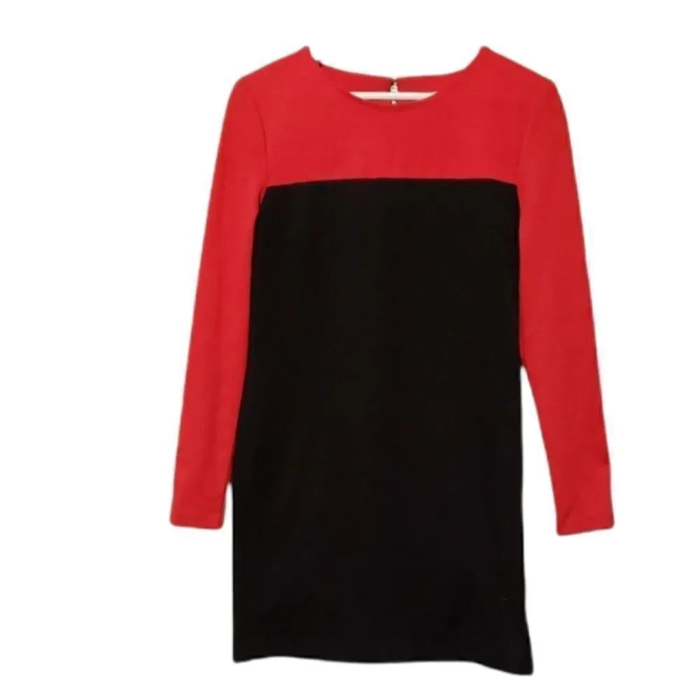 Michael Kors Color Block Long Sleeve Zipper Back Dress